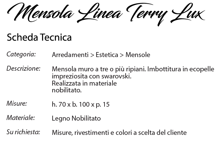 scheda tecnica mensola terry lux